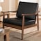 Baxton Studio Venza Walnut Wood Black Faux Leather Lounge Chair 140-7552 - alternate 7